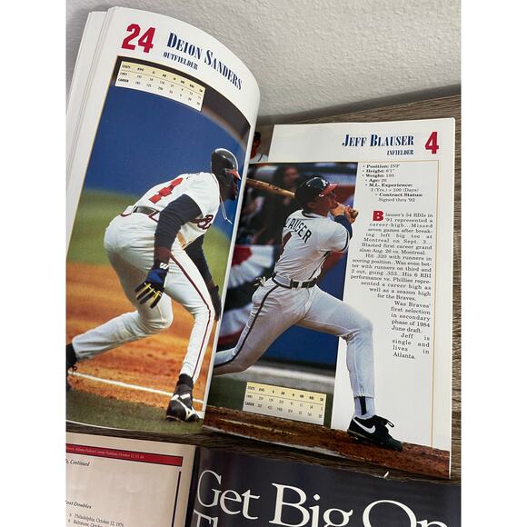 1992 Atlanta Braves Yearbook & NLCS Scorecard Lot MLB Baseball Champions Program - Picture 9 of 16
